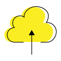 Colorful upload cloud icon PNG Design