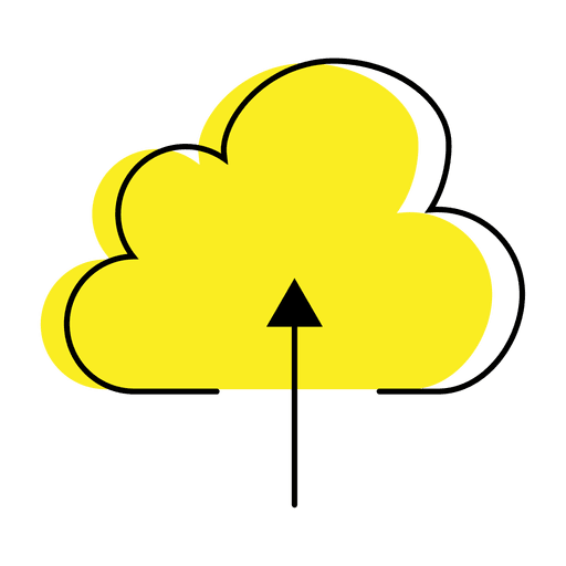 Colorful upload cloud icon PNG Design
