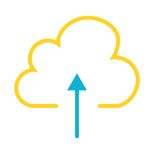 Upload yellow cloud icon PNG Design