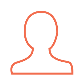 Icono de persona de usuario naranja Diseño PNG