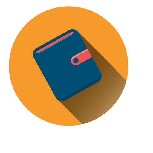 Flat wallet circle icon PNG Design