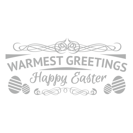 Warmest easter greeting emblem PNG Design