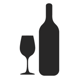 Botella de vino de cristal silueta Diseño PNG