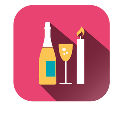 Icono cuadrado de vela de vino Diseño PNG