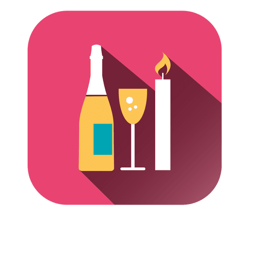 Wine candle square icon PNG Design
