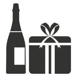 Icono de caja de regalo de vino Diseño PNG