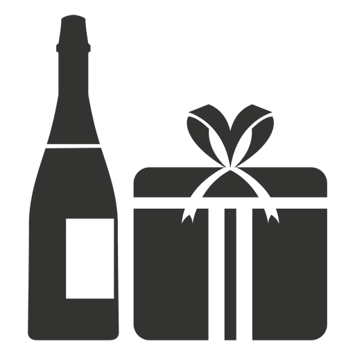 Icono de caja de regalo de vino Diseño PNG