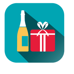 Ícone quadrado de caixa de presente de vinho Desenho PNG