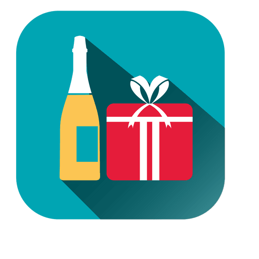 Wine giftbox square icon PNG Design