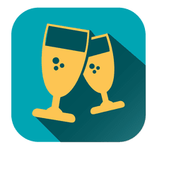 Icono cuadrado de copas de vino Diseño PNG