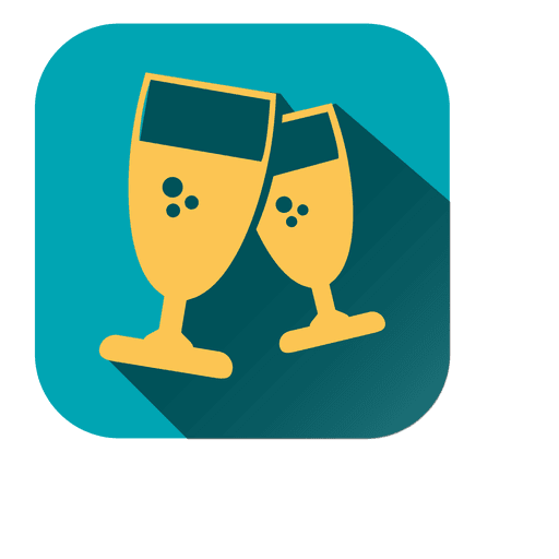 Wine glasses square icon PNG Design