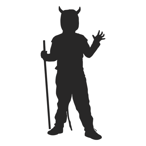 Witch cat costume silhouette PNG Design