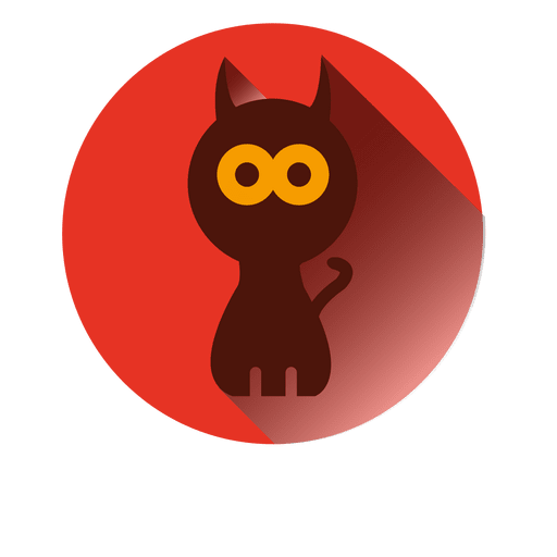 Icono redondo de gato bruja 1