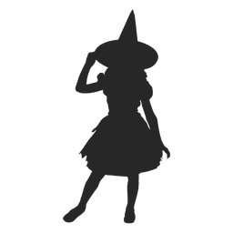 Witch girl costume silhouette 1 PNG Design