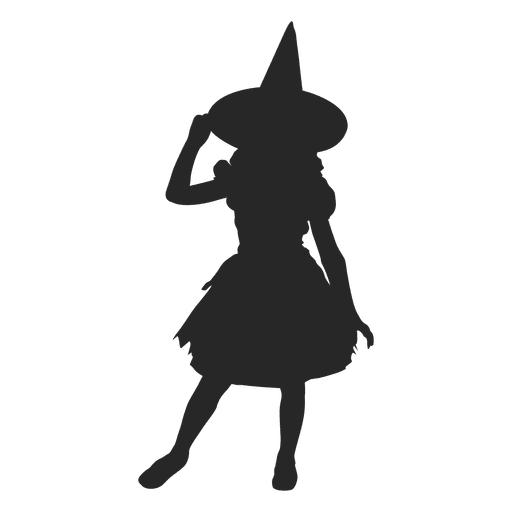 Witch girl costume silhouette 1 PNG Design