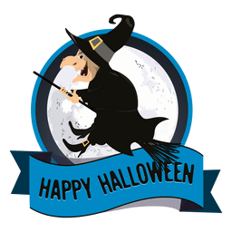 Emblema de bruxa halloween Desenho PNG