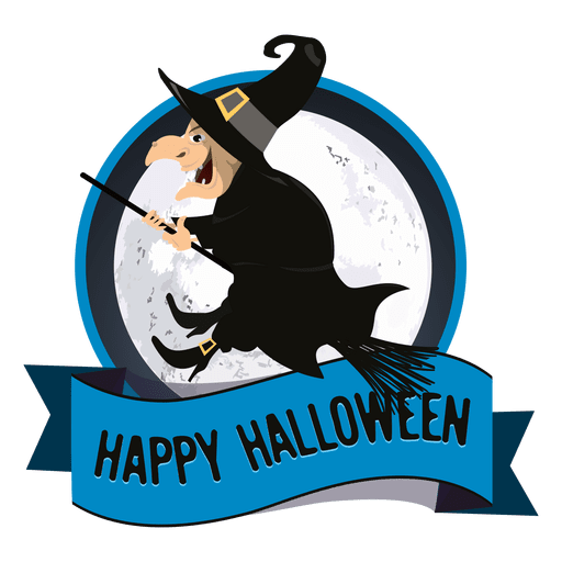 Witch halloween badge PNG Design