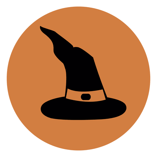 Icono de círculo de sombrero de bruja Diseño PNG