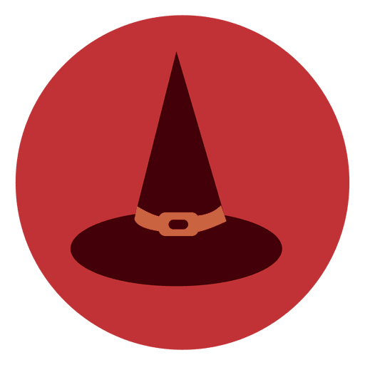 Icono de círculo de sombrero de bruja 1 Diseño PNG