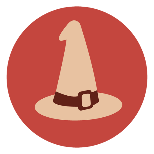 Icono de círculo de sombrero de bruja 3 Diseño PNG