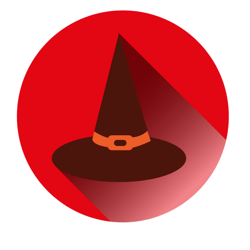 Icono de sombrero de bruja redondo Diseño PNG