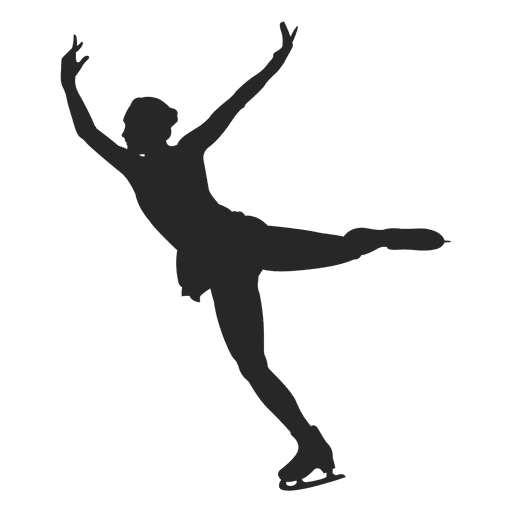 Woman ice skating silhouette PNG Design