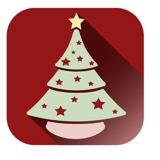 Icono cuadrado de árbol de Navidad Diseño PNG