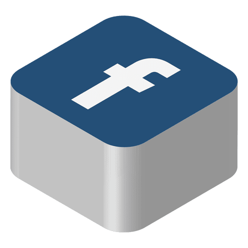 Icono isométrico de facebook Diseño PNG