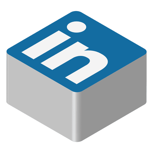 Icono isométrico de Linkedin Diseño PNG