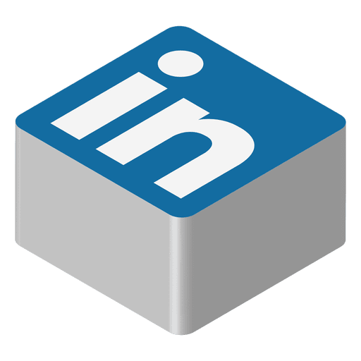 Linkedin isometric icon PNG Design