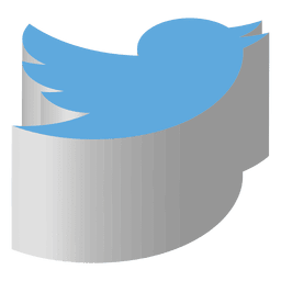 ícone isométrico do Twitter Desenho PNG