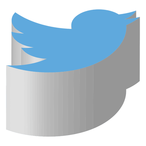 Icono isométrico de Twitter Diseño PNG