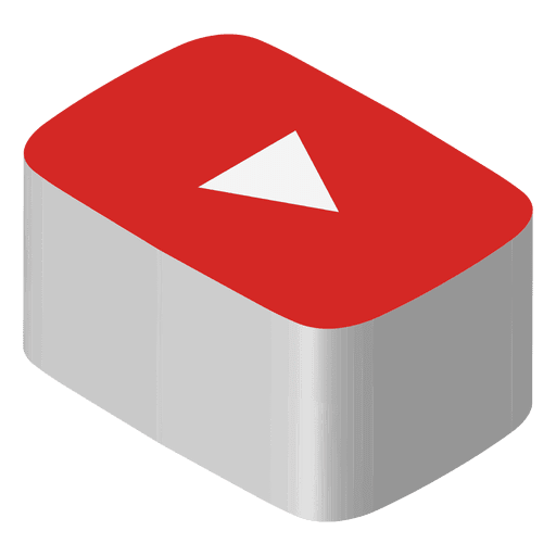 Icono isométrico de youtube Diseño PNG