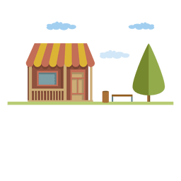 Casa urbana em prédio pequeno Desenho PNG