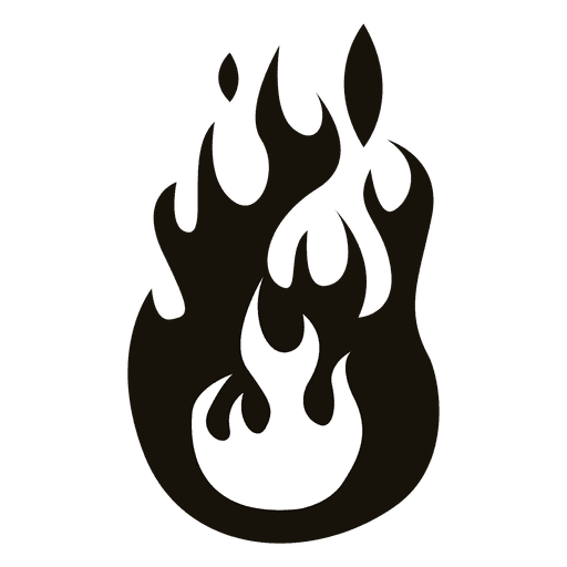 Ilustraci?n de fuego de dibujos animados blanco y negro Diseño PNG