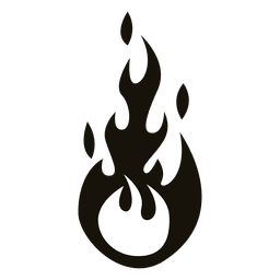 Cartoon Flame Illustration Black And White PNG & SVG Design For T-Shirts