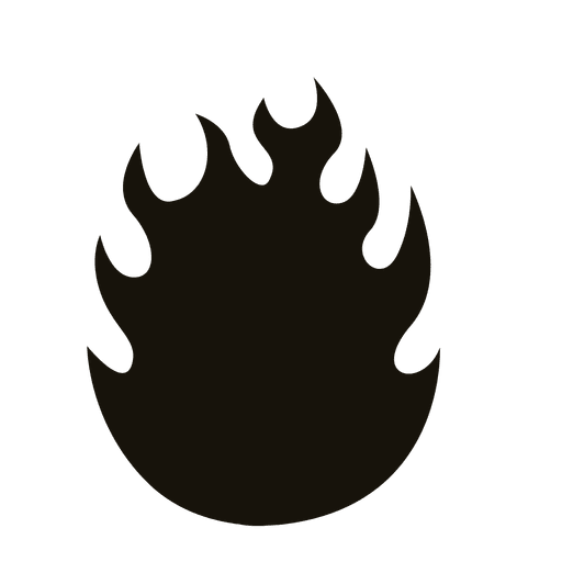 Schwarze Silhouette des Feuers PNG-Design