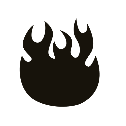 Contorno negro de dibujos animados de fuego Diseño PNG