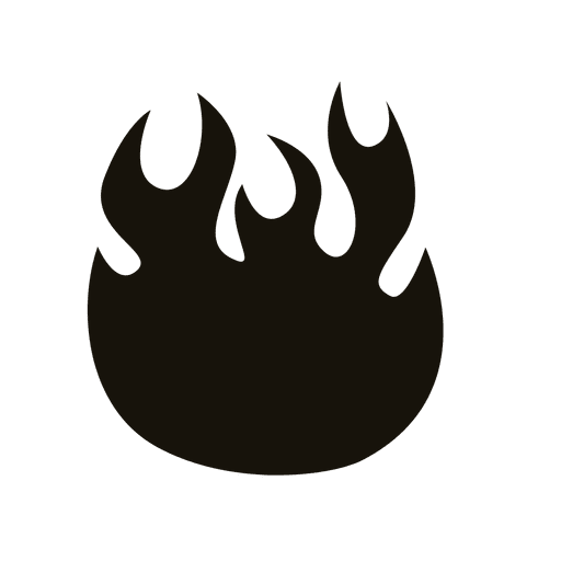 Fire cartoon black contour PNG Design