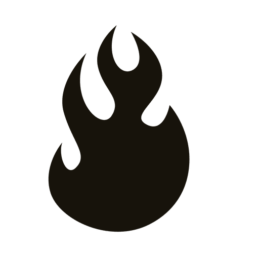Silhueta de fogo dos desenhos animados preto Desenho PNG