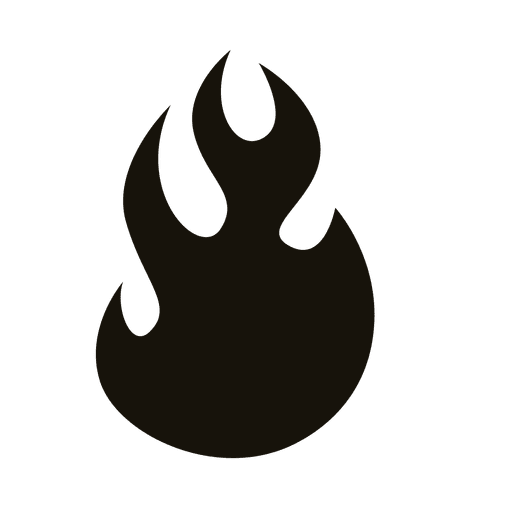 Design PNG E SVG De Silhueta De Fogo Dos Desenhos Animados Preto