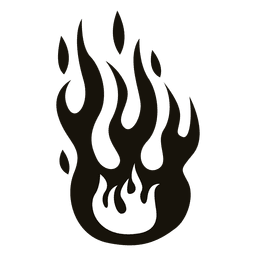 Ilustración de dibujos animados de fuego blanco negro Diseño PNG