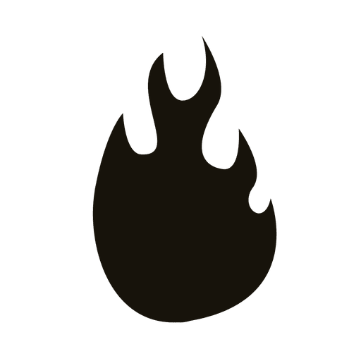 Flama dos desenhos animados silhueta negra Desenho PNG