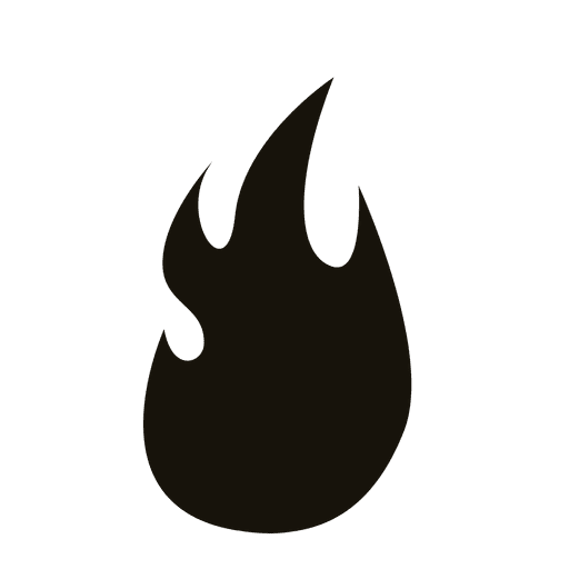 Flame fire black contour PNG Design