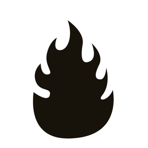 Fuego llama silueta negra Diseño PNG