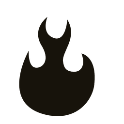 Black flame fire black silhouette