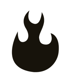 Llama negra fuego silueta negra Diseño PNG