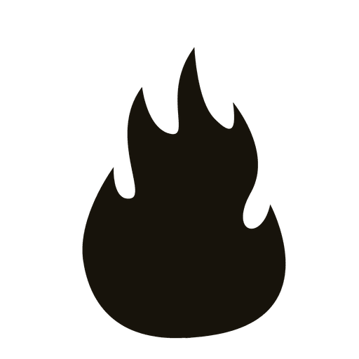 Flammenfeuerschwarzes Silhouette-Design PNG-Design
