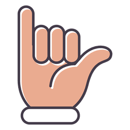 Surfs Up Hand Gesture PNG Design