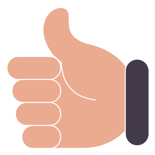 Hand ok thumbs up with white stroke PNG Design